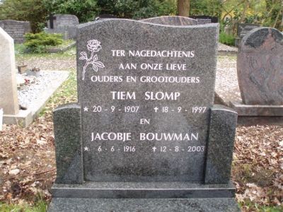 Jacobje Bouwman en Tiem Slomp begraafplaats Hoogeveen