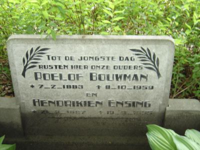 Roelof Bouwman and Hendrikien Ensing cementary Nieuw-Amsterdam
